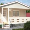 Bungalow de Madera ADONIA 6000mm х 6410mm 70mm Grosor de la Madera Vista Frontal MNVEEK