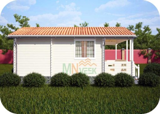 Bungalow de Madera ADONIA 6000mm х 6410mm 70mm Grosor de la Madera Vista Lateral MNVEEK