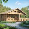 Bungalow Camping Anna6 6000mm x 6000mm 45mm Grosor de la Madera Vista Frontal MNVEEK