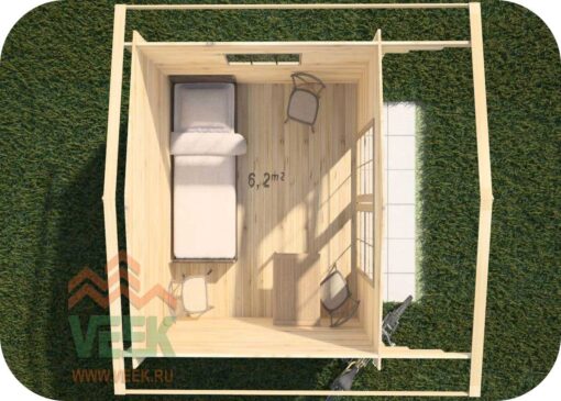 Caseta de Jardín Capri 3000mm x 3000mm 28mm Grosor de la Madera Vista Interior MNVEEK