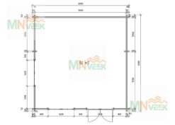 Caseta_de_madera_Rodas5_6000x6000mm_70mm_Grosor_de_la_madera_Plano_MNVEEK