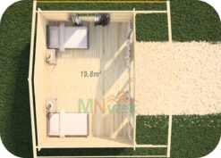 Caseta de Madera Corcega2 5000mm x 4500mm + 1500mm 45mm Grosor de la Madera Vista Interior MNVEEK