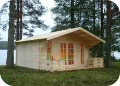 Caseta de Madera Corcega2 5000mm x 4500mm + 1500mm 45mm Grosor de la Madera Vista ¡General MNVEEK