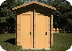 Caseta de Jardín Ducha y Baño 2600mm x 2000mm 28mm Grosor de la Madera Vista Frontal MNVEEK