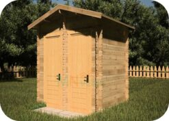 Caseta de Jardín Ducha y Baño 2600mm x 2000mm 28mm Grosor de la Madera Vista Lateral MNVEEK
