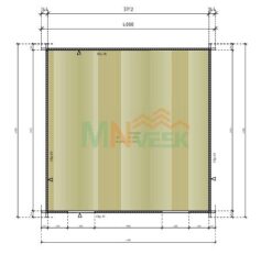 Caseta de Madera Gabi 4000mm x 4000mm 45mm Grosor de la Madera Plano MNVEEK