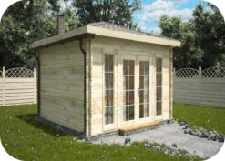 Caseta de Madera Gabi 4000mm x 4000mm 45mm Grosor de la Madera Vista Trasera MNVEEK