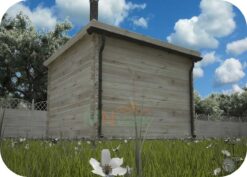 Caseta de Madera Gabi 4000mm x 4000mm 45mm Grosor de la Madera Vista Trasera MNVEEK