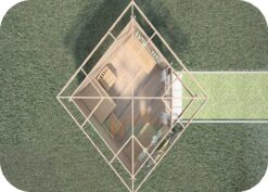 Mirador de Madera Acristalado Leo 3000mm x 3000mm 28mm Grosor de la Madera Vista Interior MNVEEK