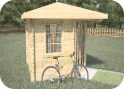 Mirador de Madera Acristalado Leo 3000mm x 3000mm 28mm Grosor de la Madera Vista Lateral MNVEEK