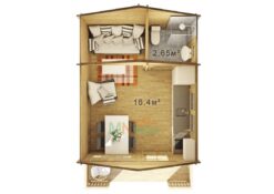 Bungalow de Madera Marta 4200mm x 5200mm + 1200mm 45mm Grosor de la Madera Vista Interior MNVEEK