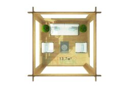 Mirador de Madera Mirasol1 4000mm x 4000mm 45mm Grosor de la Madera Vista Interior MNVEEK