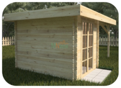 Caseta de Jardín Montecristo2 3000mm x 3500mm 28mm Grosor de la Madera Sin Suelo Techo Plano MNVEEK