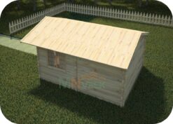 Caseta de Madera PETER 5000mm x 6000mm 70mm Grosor de la Madera Vista Trasera MNVEEK