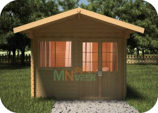 Caseta de Madera Rodas1 4000mm x 4000mm 45mm Grosor de la Madera Vista frontal MNVEEK