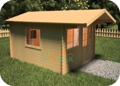 Caseta de Madera Rodas1 4000mm x 4000mm 45mm Grosor de la Madera Vista General MNVEEK