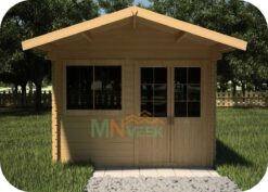 Caseta de Madera Rodas2 4000mm x 5000mm 45mm Grosor de la Madera Vista Frontal MNVEEK