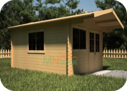 Caseta de Madera Rodas3 5000mm x 4000mm 45mm Grosor de la Madera Vista Lateral MNVEEK