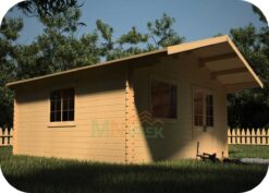 Caseta de Madera Rodas5 6000mm x 6000mm 45mm Grosor de la Madera Vista General MNVEEK