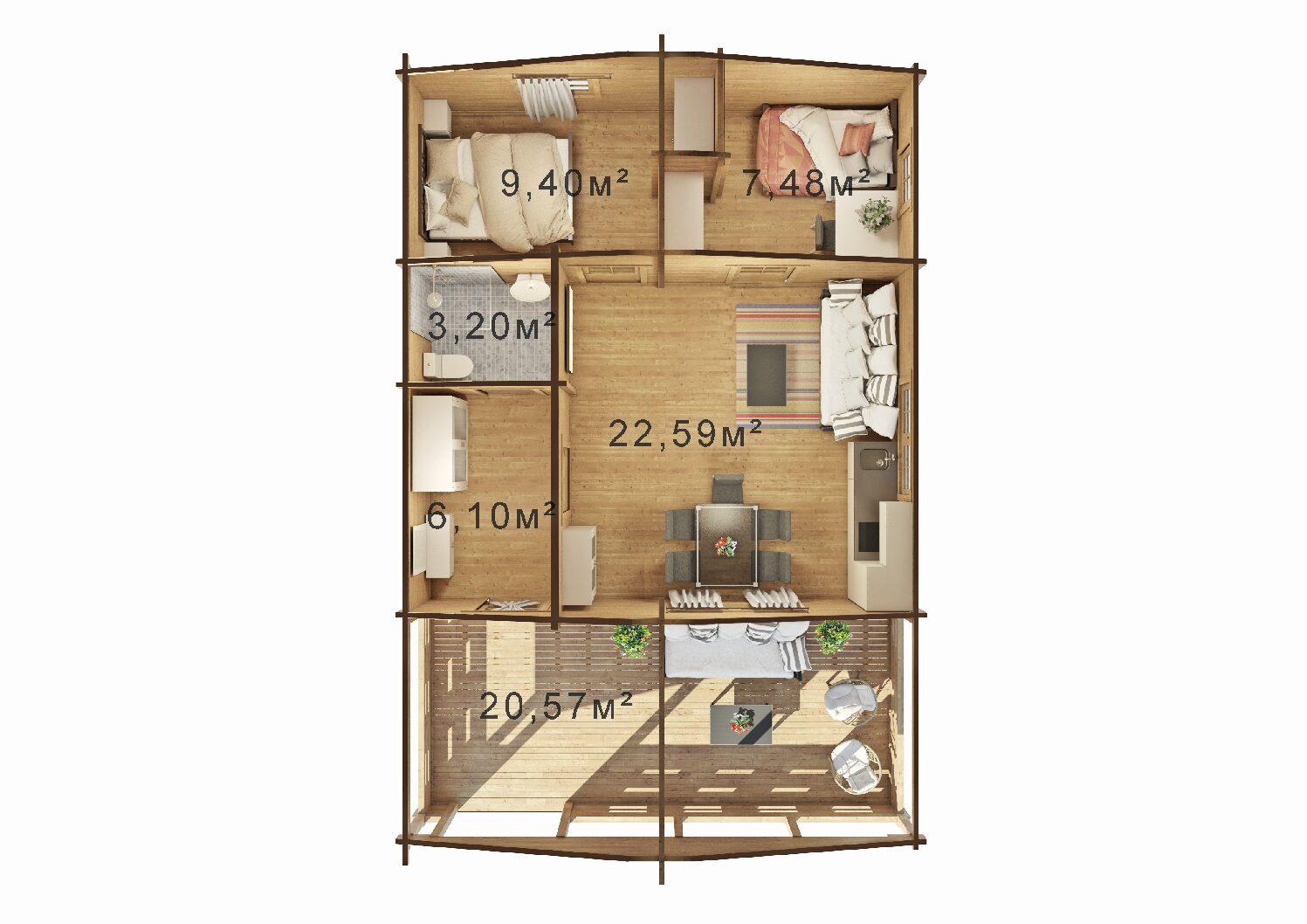 Casa de Madera Siurana 77m2 - Imagen 4