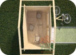 Caseta de Jardín Tilos 2500mm x 2000mm 28mm Grosor de la Madera Vista Interior MNVEEK