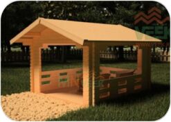 Mirador de Madera Vero3 3000mm x 3000mm 45mm Grosor de la Madera Vista General MNVEEK