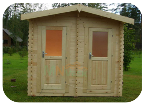 Cobertizo Doble Ducha Baño de Madera MNVEEK