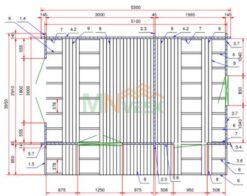 Caseta de Jardín ALMACEN2 5100mm x 3000mm 45mm Grosor de la Madera Plano MNVEEK