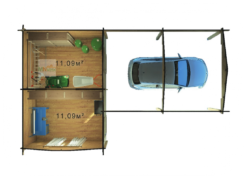 Porche de Madera ALMACEN4 45mm Grosor de la Madera Vista Interior MNVEEK