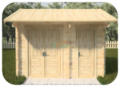 Caseta de Jardín Almacen1 4100mm x 3000mm 45mm Grosor de la Madera Vista Frontal MNVEEK