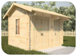Caseta de Jardín Almacen1 4100mm x 3000mm 45mm Grosor de la Madera Vista Lateral MNVEEK