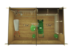 Caseta de Jardín Almacen3 5600mm x 3100mm 28mm Grosor de la Madera Vista Interior MNVEEK