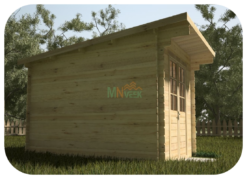 Caseta de Jardín Clara3 3000mm x 4000mm 28mm Grosor de la Madera Vista Lateral2 MNVEEK