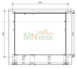 Caseta de Jardín Agata1 3000mm x 2500mm 28mm Grosor de la Madera Plano MNVVEK