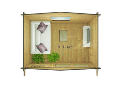 Caseta de Jardín Agata2 3000mm x 2500mm 28mm Grosor de la Madera Vista Inteior MNVEEK