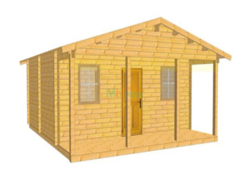 Bungalow de Madera Menorca 45mm Grosor de la Madera Vista Frontal MNVEEK