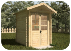 Caseta de Jardín Mery 2200mm x 2200mm 28mm Vista Frontal MNVEEK