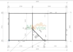 Caseta de Jardín ROSA 3000mm x 3500mm+2500mm 28mm Grosor de la Madera Plano MNVEEK
