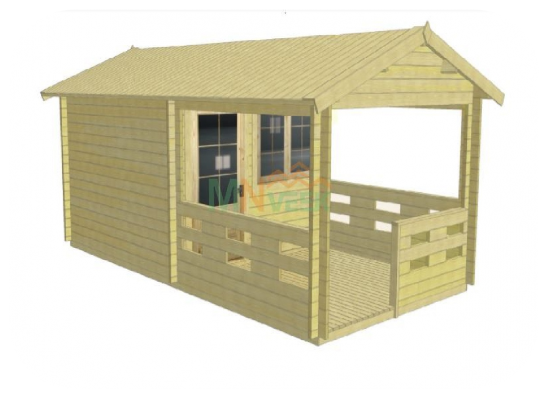 Caseta de Madera Tineo Vista Frontal MNVEEK