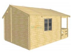 Bungalow de Madera Sils2 45mm Grosor de la Madera Vista Lateral MNVEEK