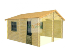 Garaje de Madera Toba2 Vista Frontal MNVEEK