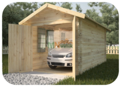 Garaje de Madera Tossa de Mar Vista Frontal Diseño MNVEEK