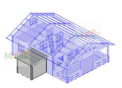 Caseta Anexo WC de Madera 45mm Grosor de la Madera MNVEEK