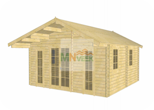 Bungalow para Camping Girona2 45mm Grosor de la Madera Frontal