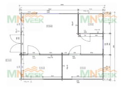 Bungalow para Camping Girona2 45mm Grosor Madera Plano