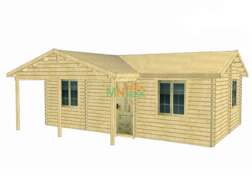 Casa de Madera Soria 10320x6330+2090mm 70mm Grosor de la Madera Vista General