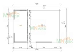 Caseta de Madera Corcega1 5300mm x 3800mm 45mm plano mnveek