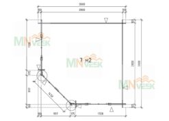 Caseta de jardin Leo 3000mm x 3000mm 28mm plano web