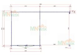 Caseta de jardin Montecristo 5900mm x 3500mm 28mm plano mnveek