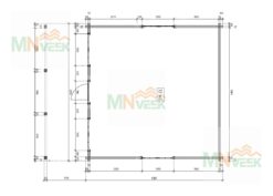 Caseta de madera Eva 6000mm x 8100mm 70mm plano mnveek